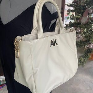 Anne Klein Cream Faux Leather Vintage Purse